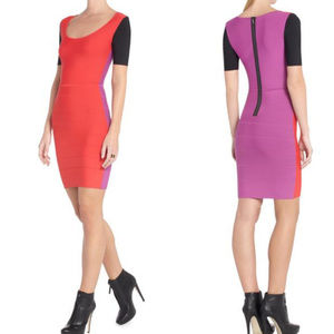 BCBGMaxAzria Finch Short Colorblock Bandage Dress